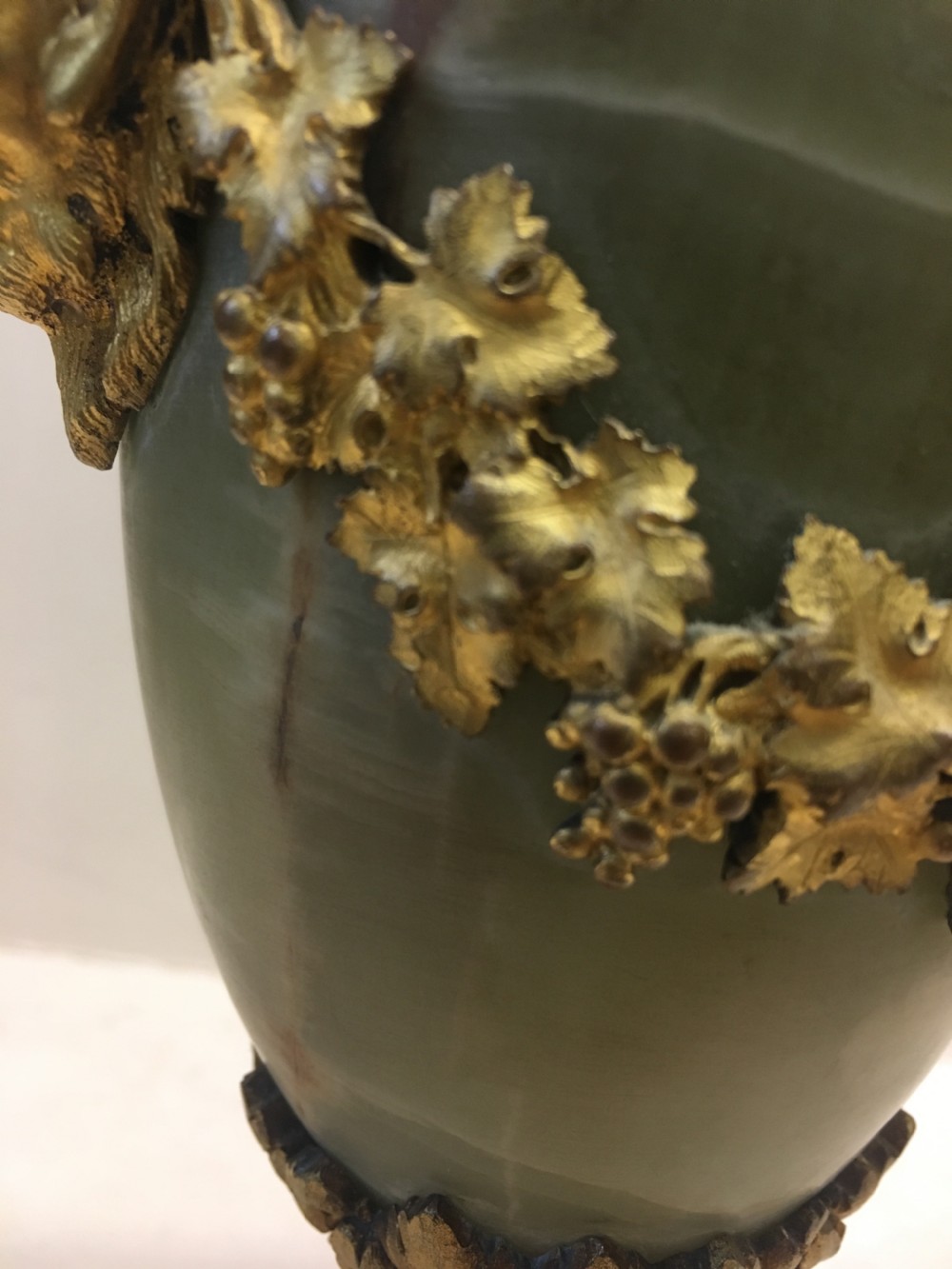 C19th gilt bronze mounted onxy vase and cover sensor  View VI