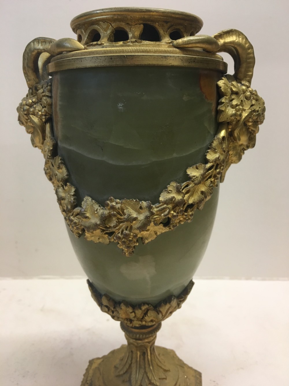 C19th gilt bronze mounted onxy vase and cover sensor  View IX