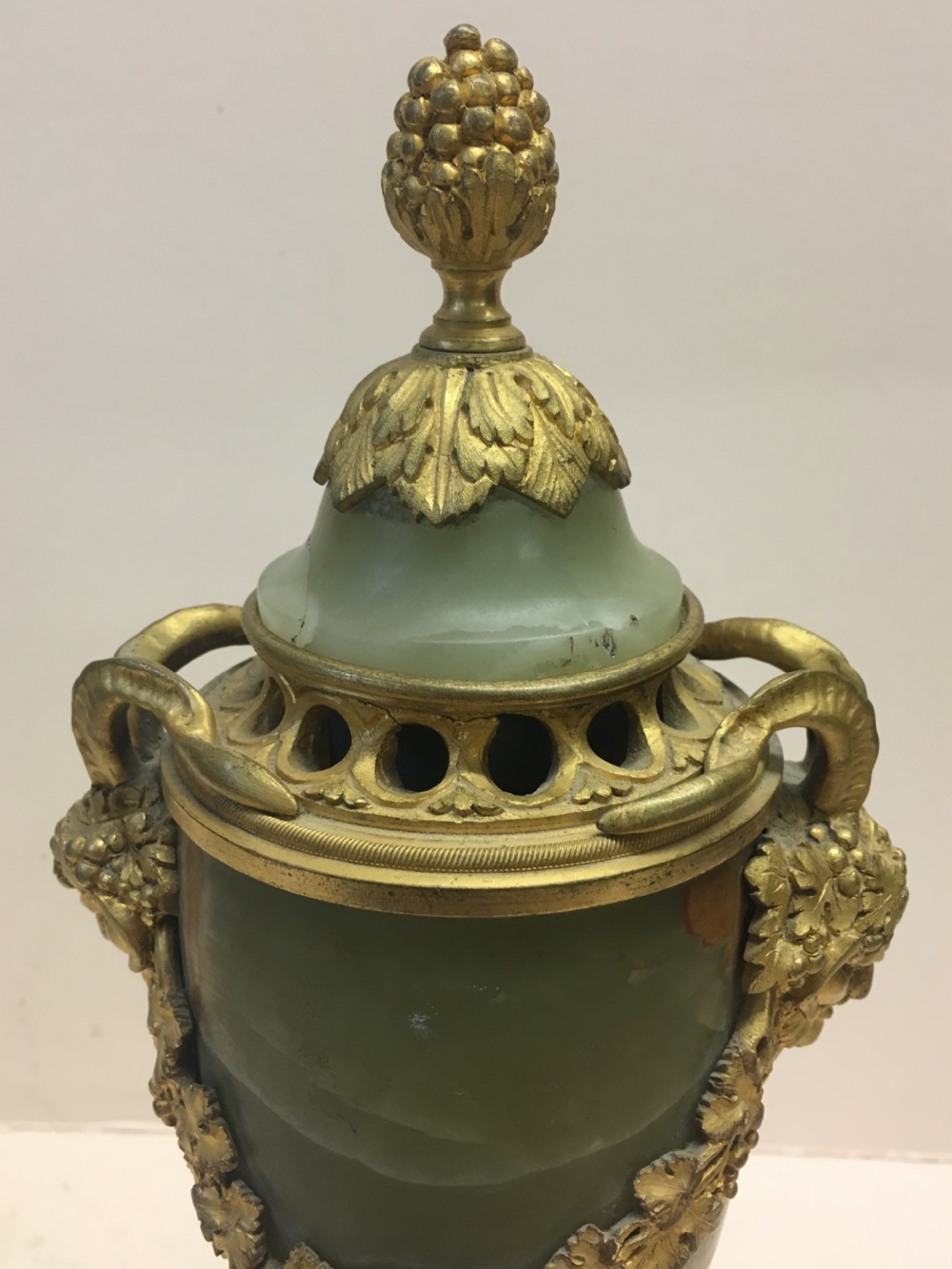 C19th gilt bronze mounted onxy vase and cover sensor  View XII