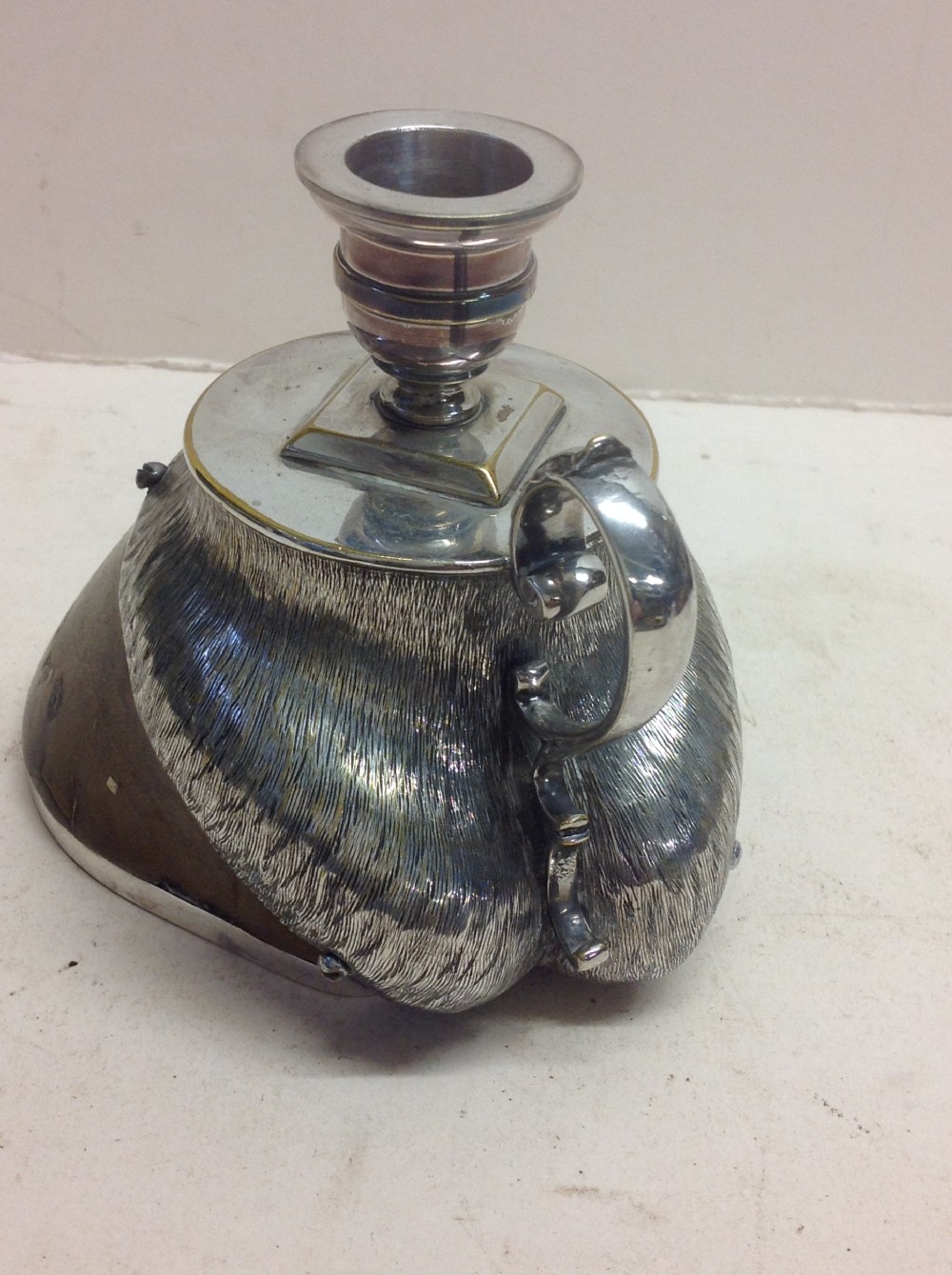 C19th horses hoof modelled as a candlestick View III