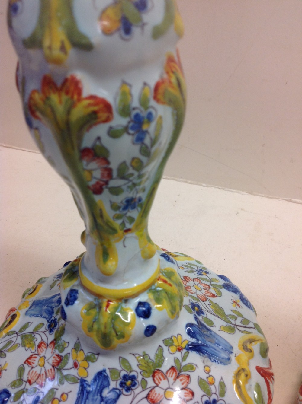 Pair of French faïence candlesticks  View IV