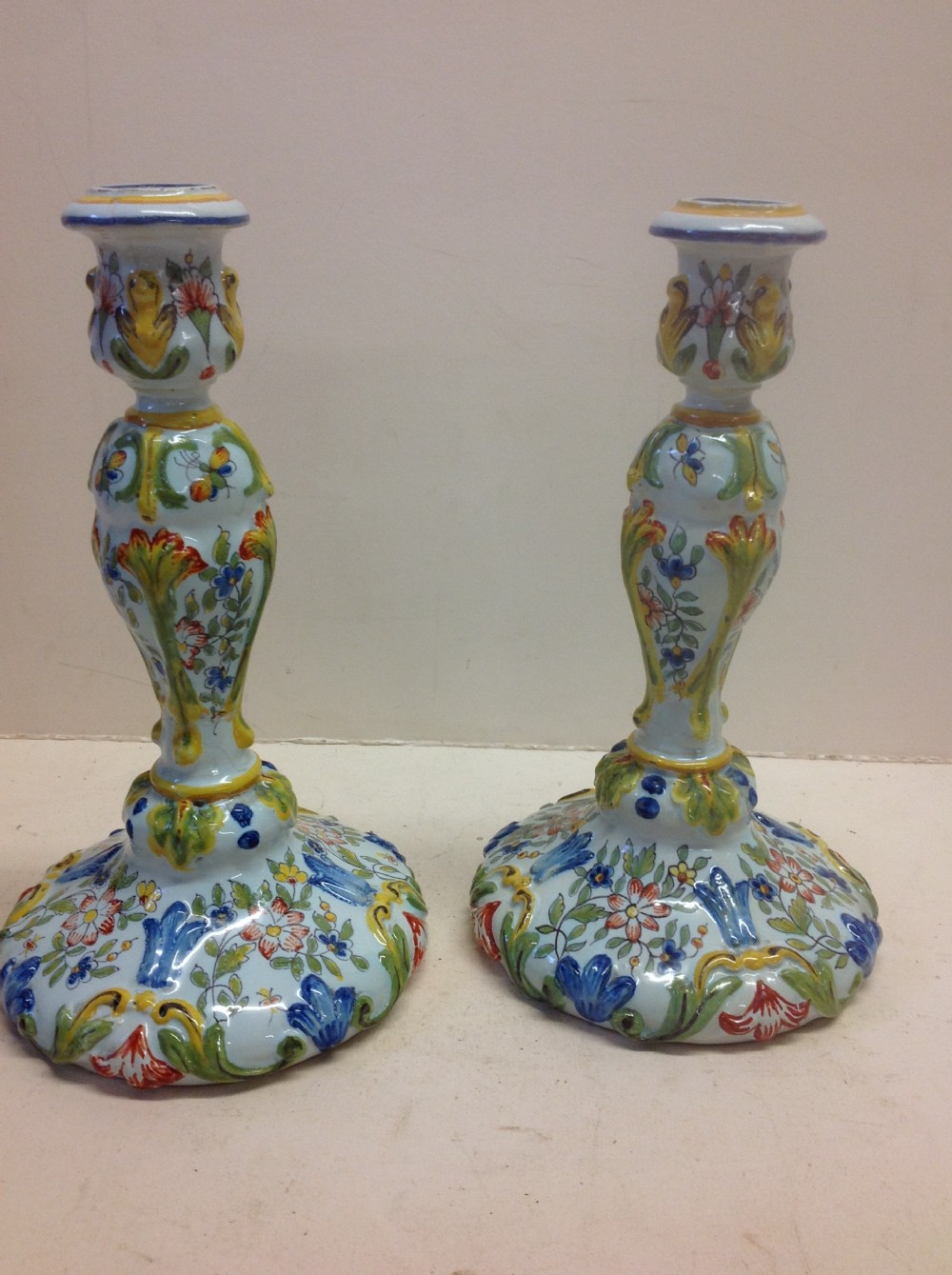 Pair of French faïence candlesticks  View VII