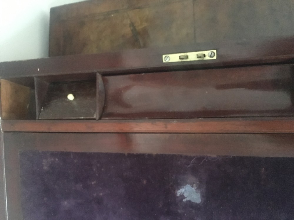 C19th campaign laptop desk with secret drawers View IX