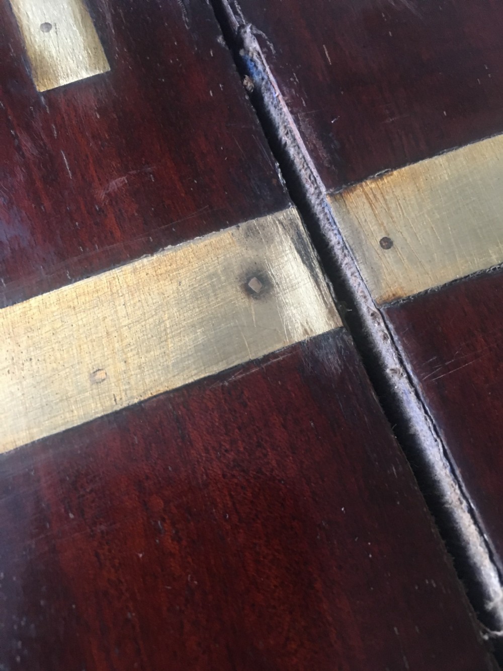 C19th campaign laptop desk with secret drawers View XIV