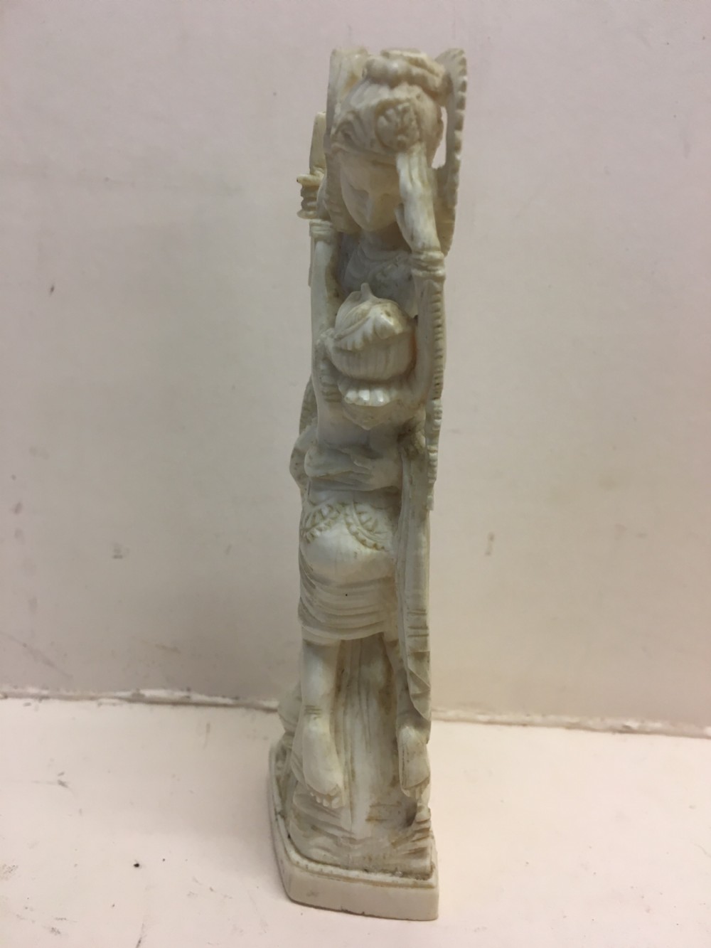 Edwardian period ivory carving of a couple embracing View II