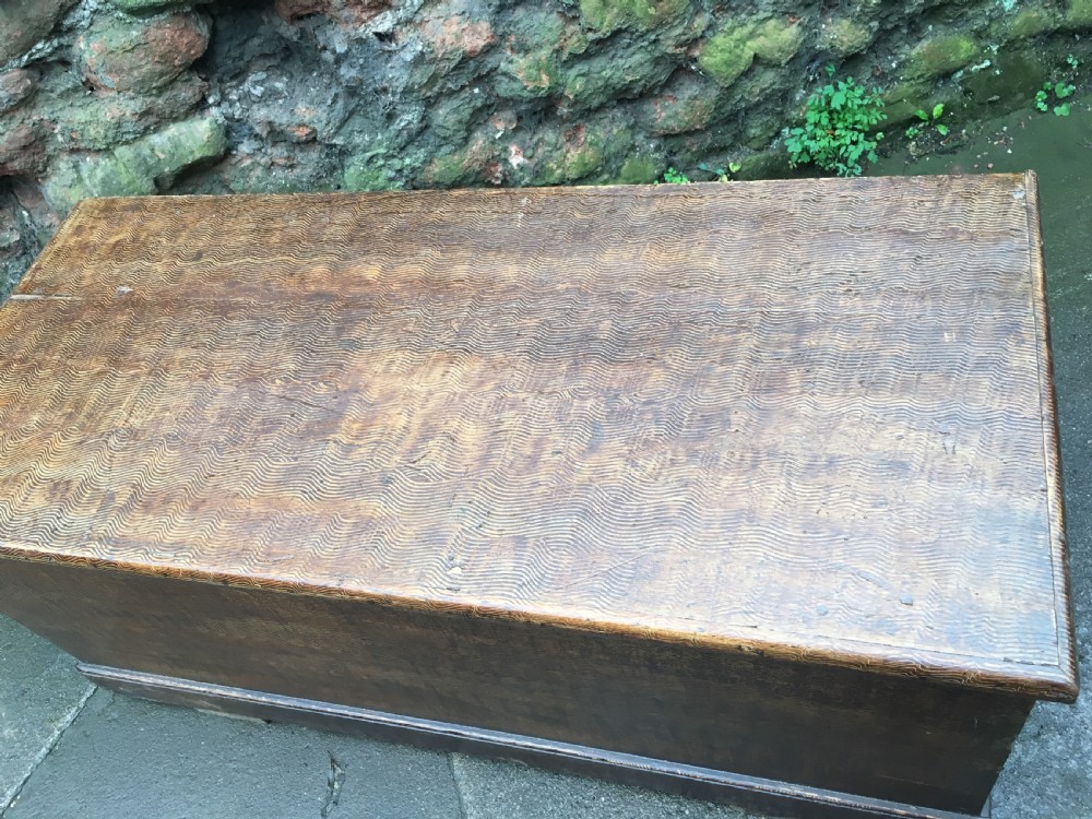 C19th scumble grained pine blanket box  View IV