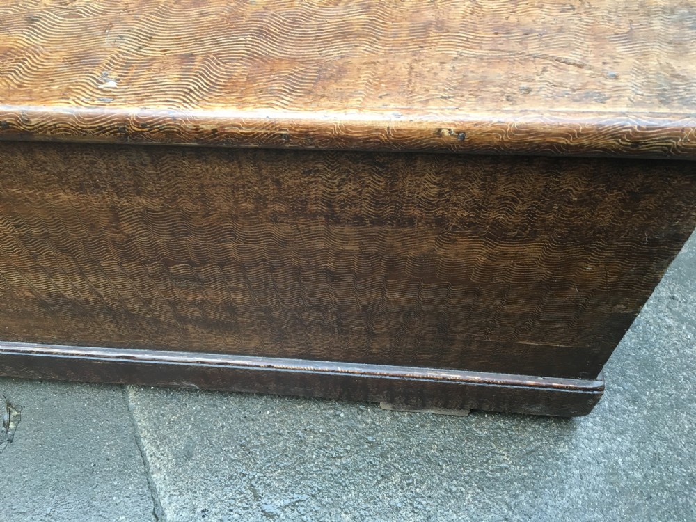 C19th scumble grained pine blanket box  View V