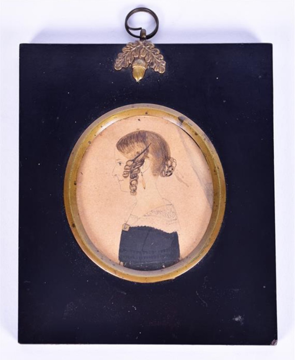 Early C19th American portrait miniature of a young lady