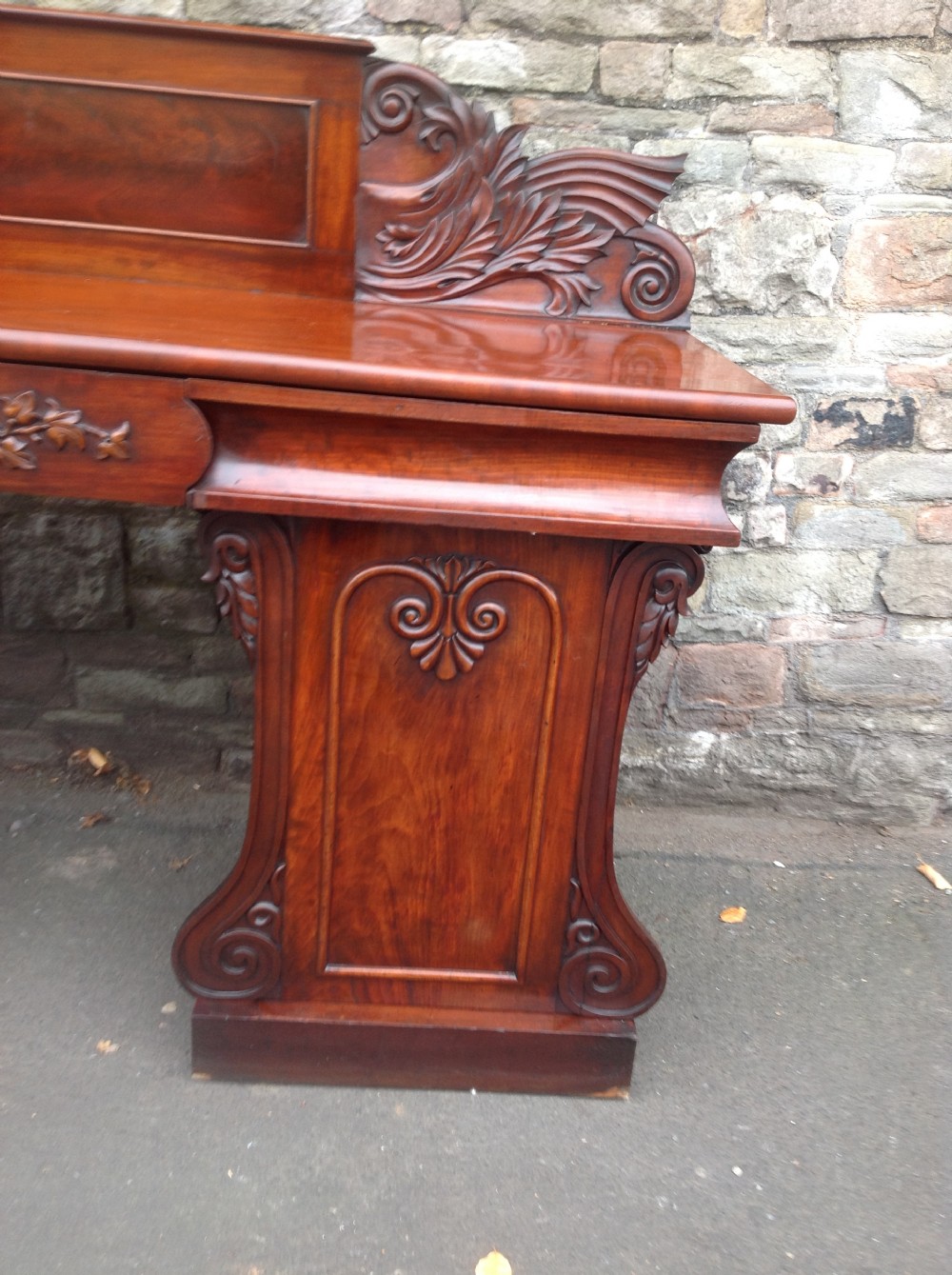 C19th mahogany pedestal sideboard   View VI