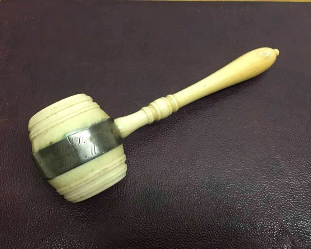 C19th Ivory gavel of Masonic interest. View III