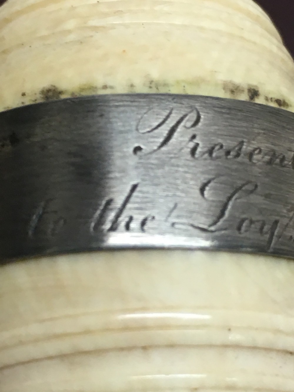 C19th Ivory gavel of Masonic interest. View VII