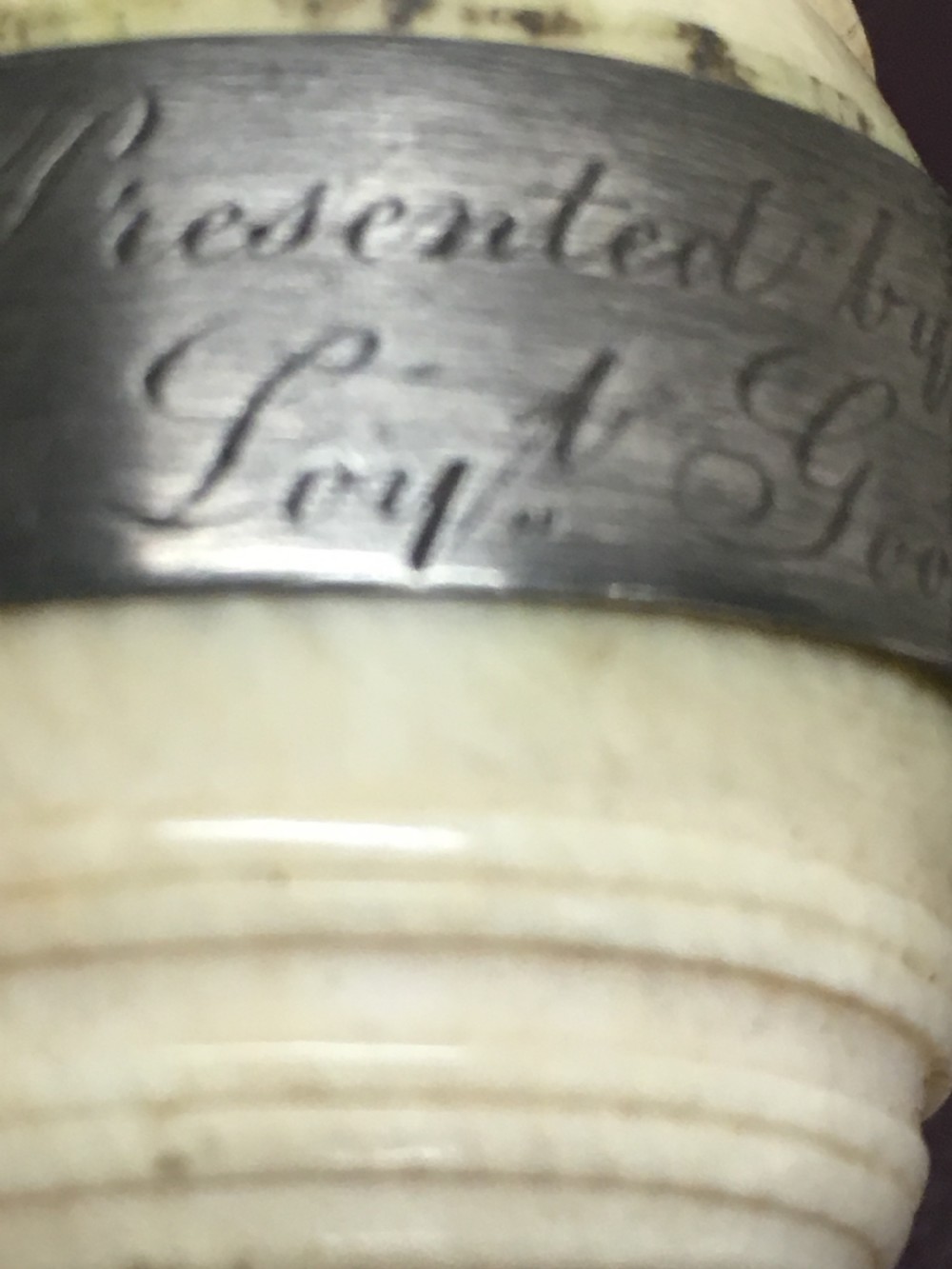 C19th Ivory gavel of Masonic interest. View VIII