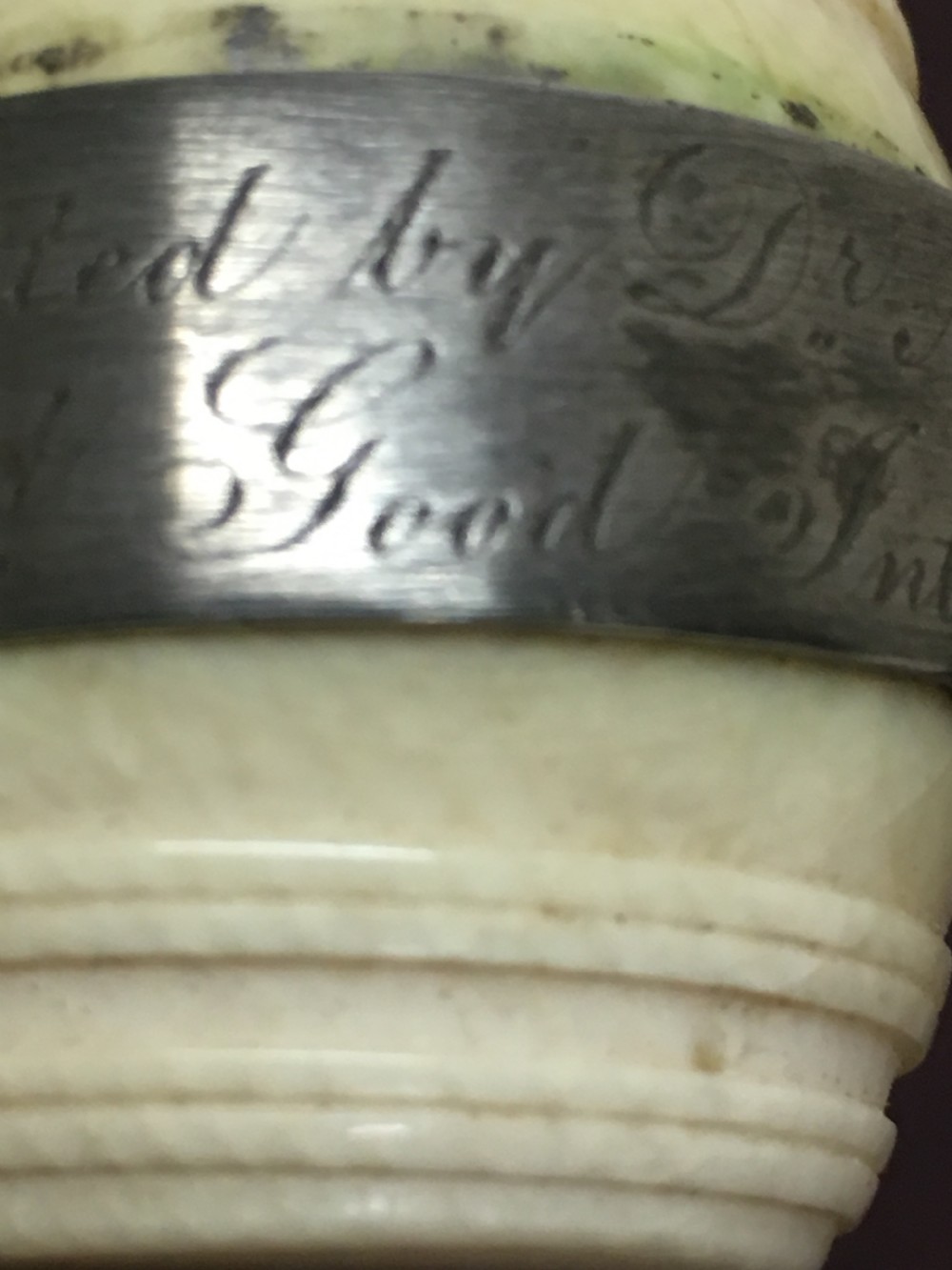 C19th Ivory gavel of Masonic interest. View IX