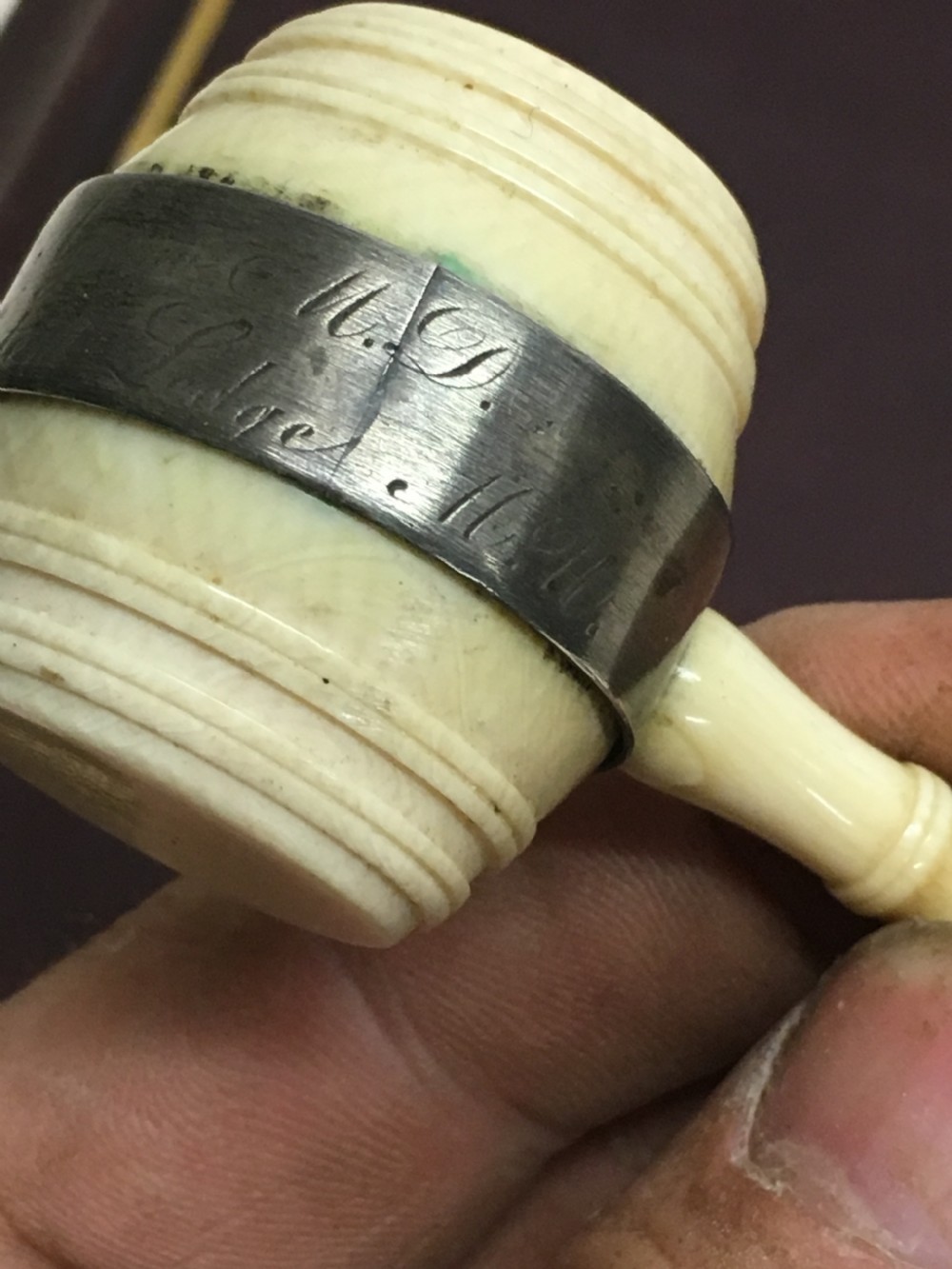 C19th Ivory gavel of Masonic interest. View XI