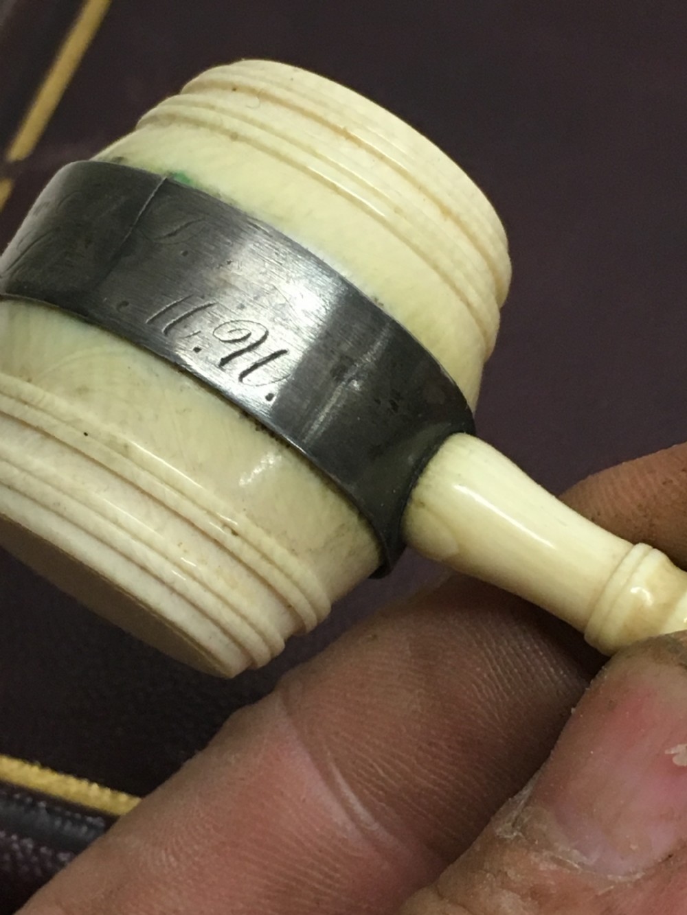 C19th Ivory gavel of Masonic interest. View XII
