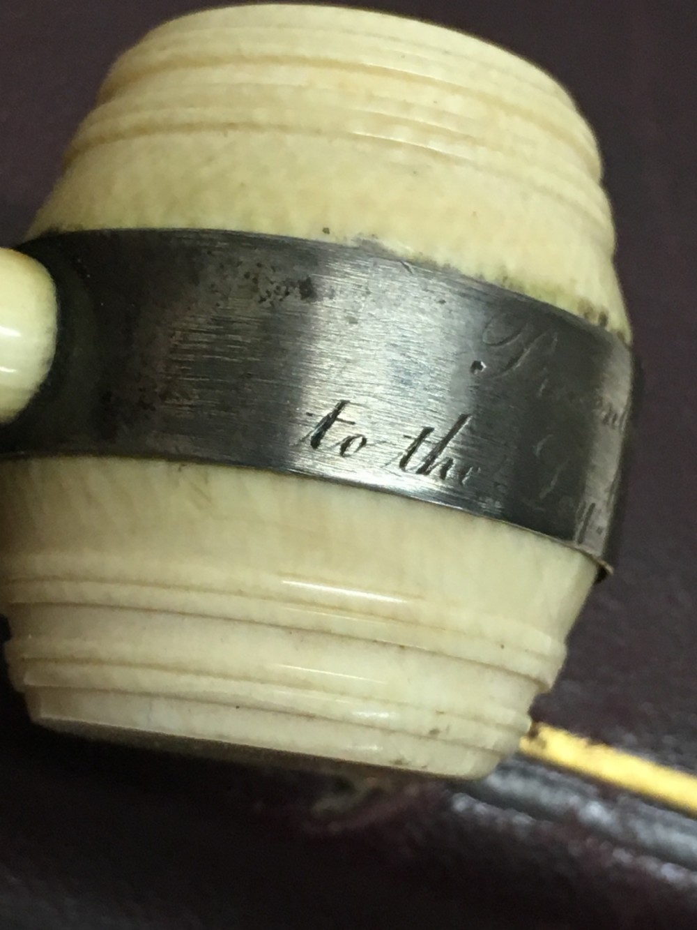 C19th Ivory gavel of Masonic interest. View XIII