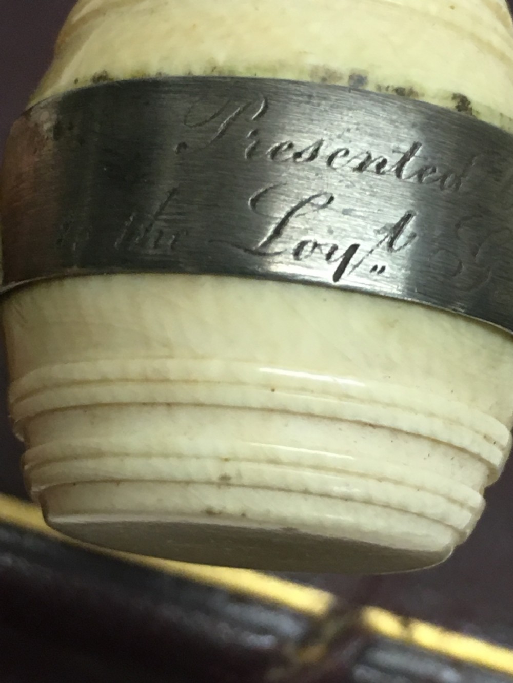C19th Ivory gavel of Masonic interest. View XV