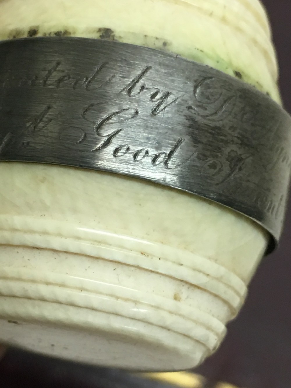 C19th Ivory gavel of Masonic interest. View XVI
