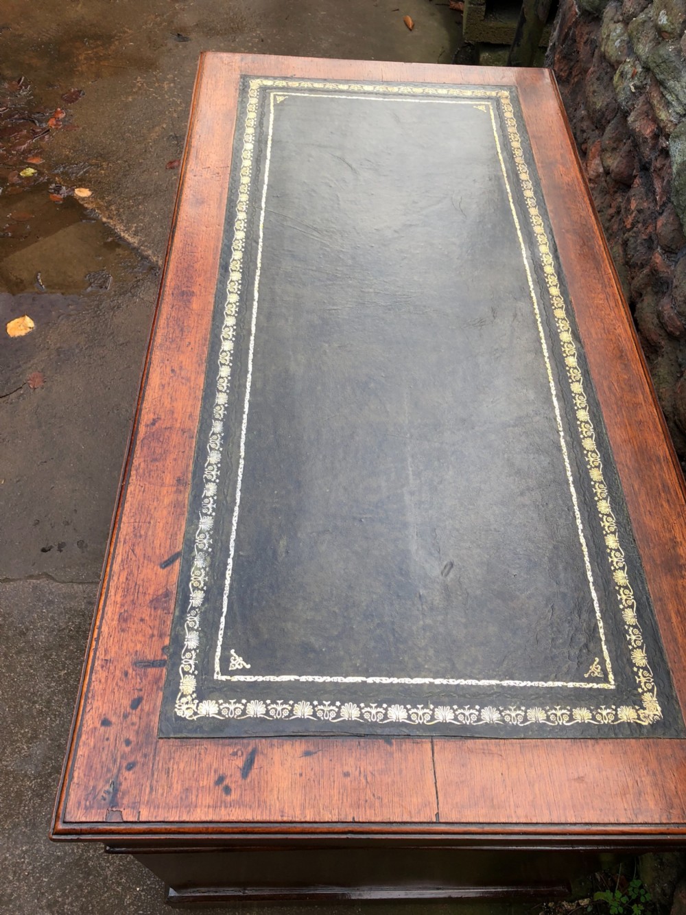 C19th Walnut pedestal  desk  View II
