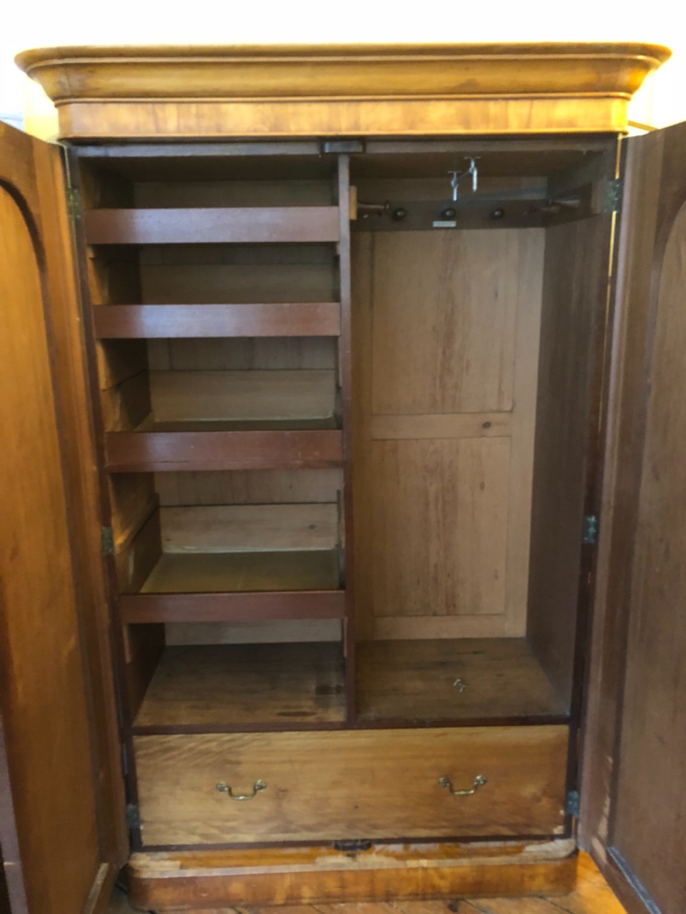 C19th Double Wardrobe in satin birch View IV