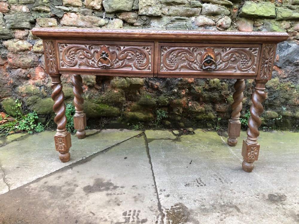 C19th oak hall table View IV