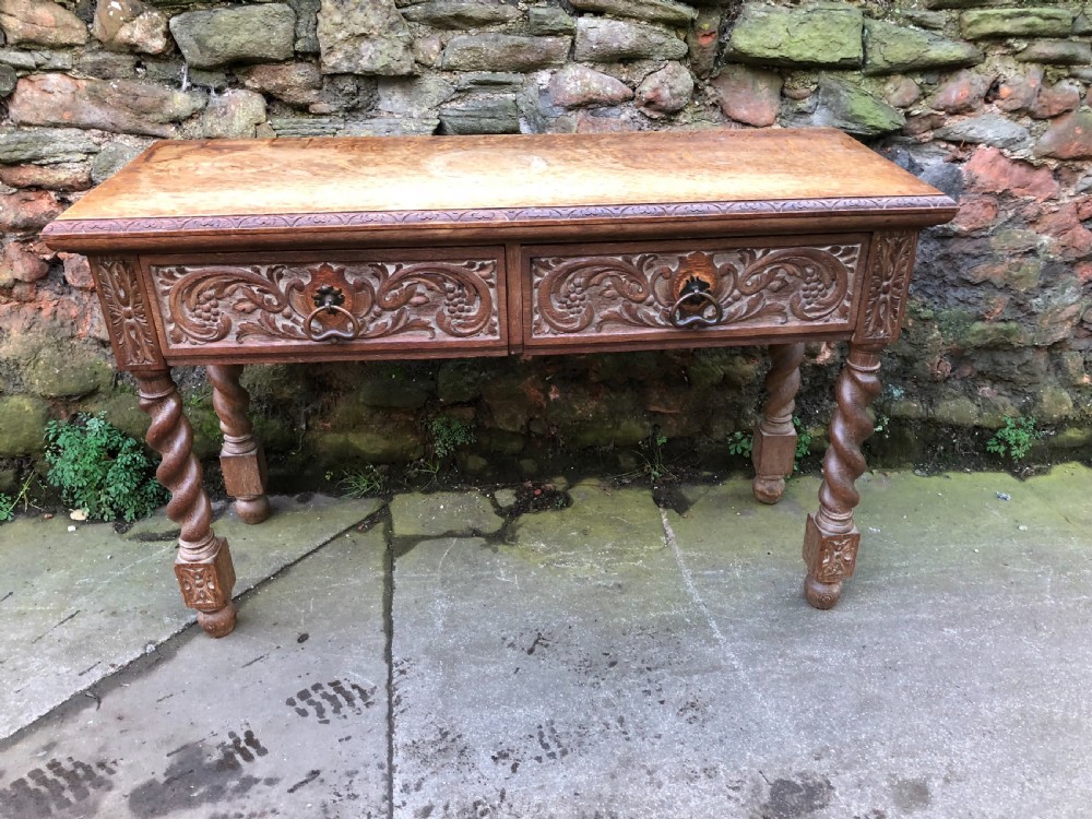 C19th oak hall table View VI