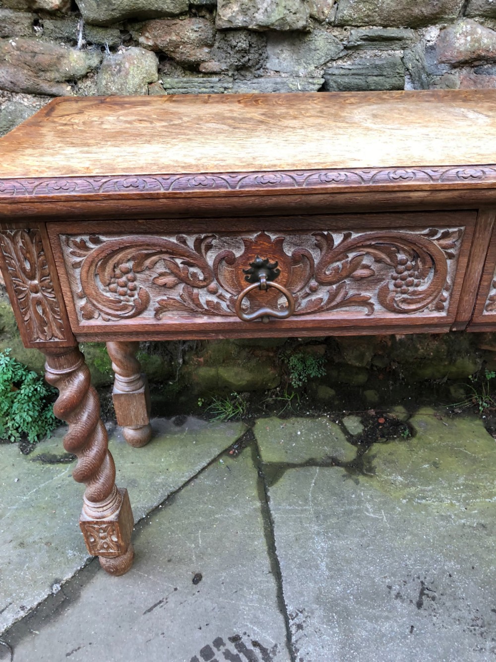 C19th oak hall table View VII