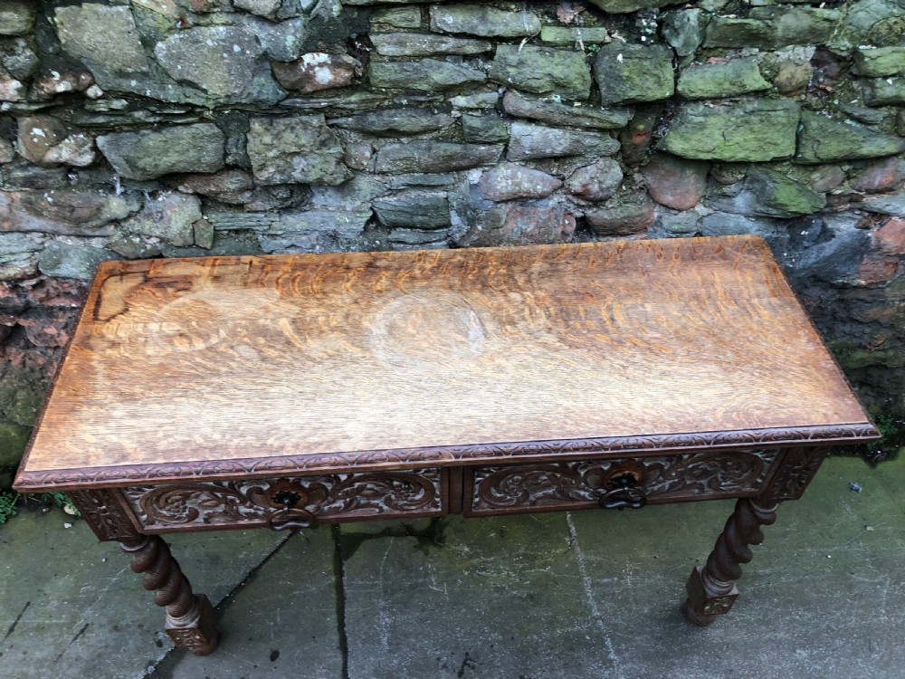 C19th oak hall table View IX