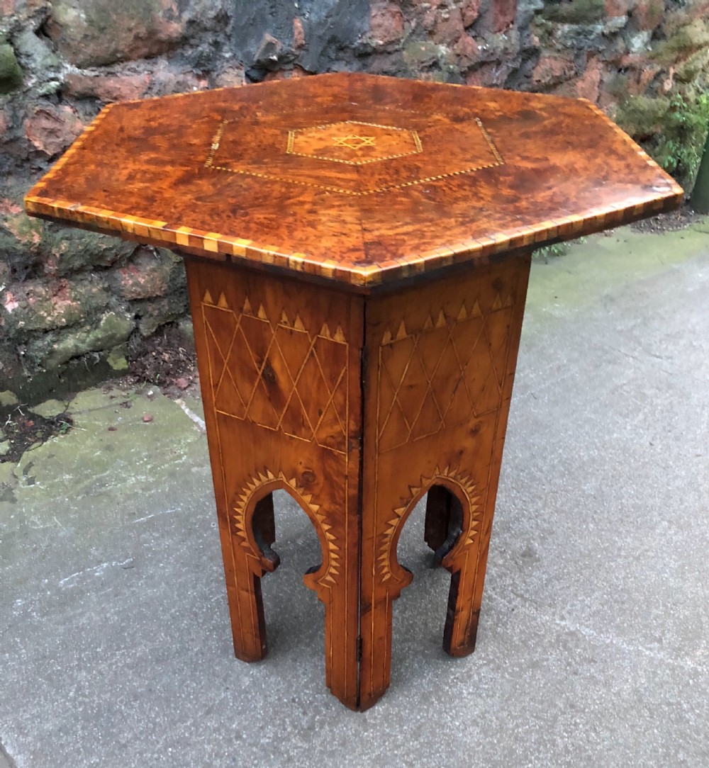 C19th Thuya and olive wood and inlaid Damascan table View III