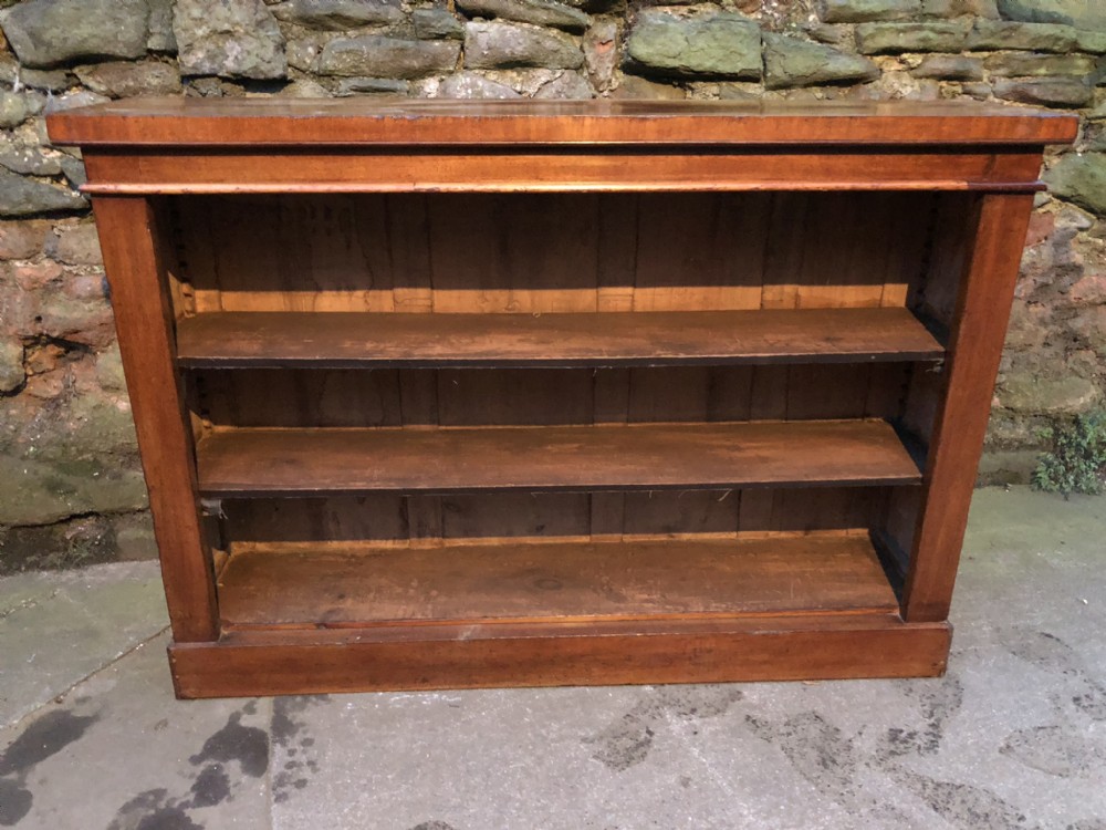 C19th walnut low Victorian bookcase