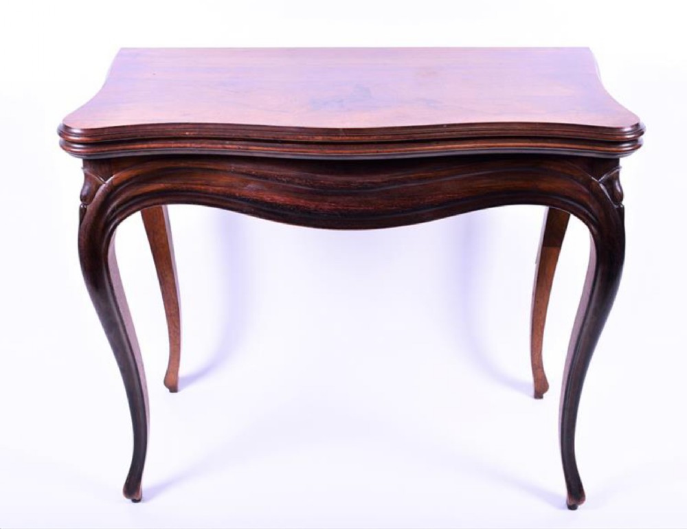 C19th french Kingwood veneered card table 