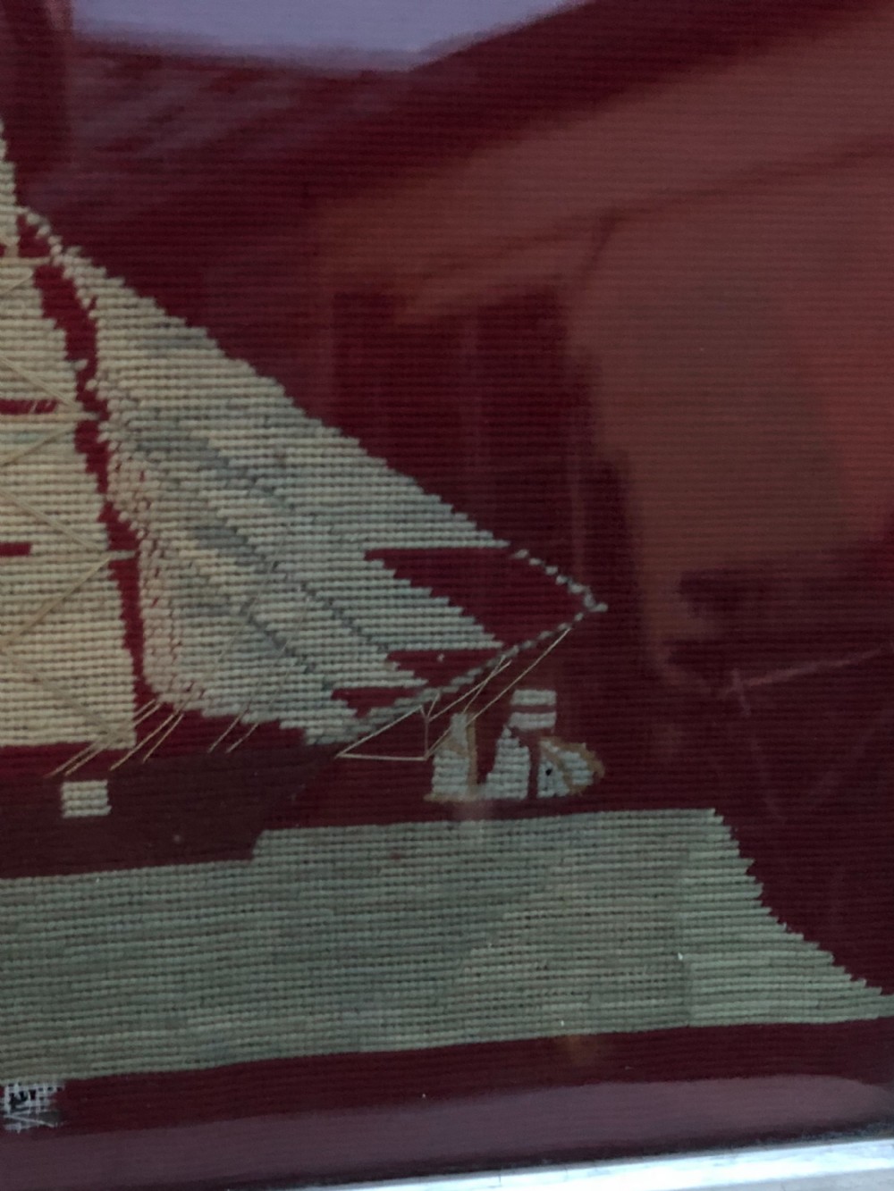 C19th woodwork picture of a three masted clipper View IV