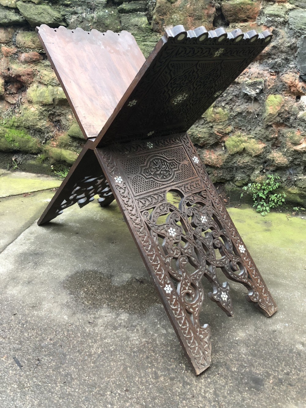 C19th Syrian carved Qur’an stand 
