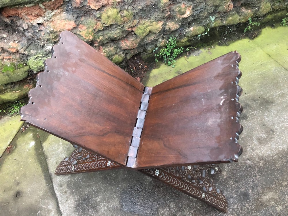 C19th Syrian carved Qur’an stand  View II