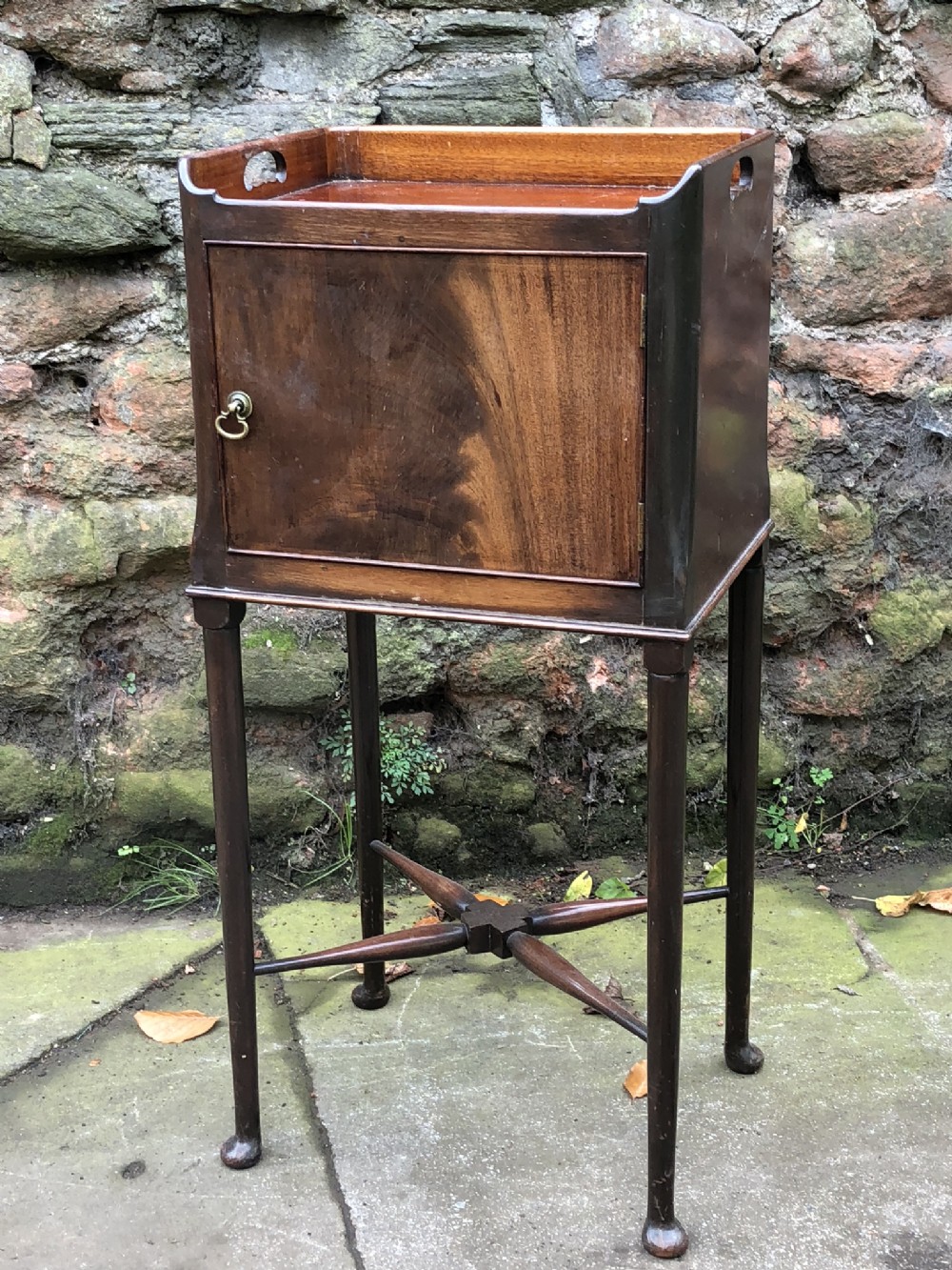 C19th tray top bedside cupboard