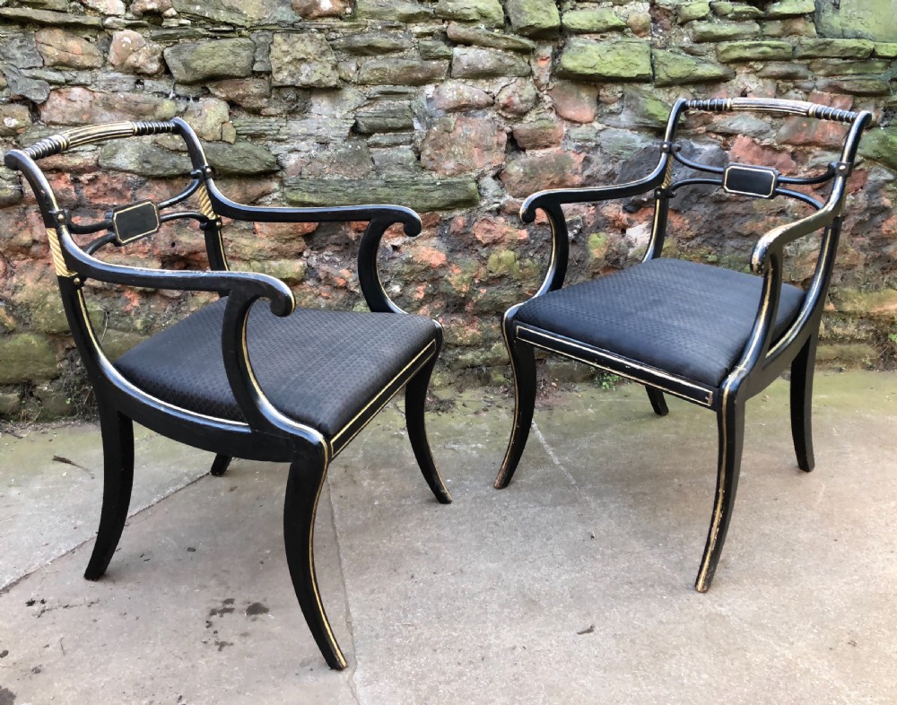 Fine pair of Regency Armchairs  View XIX