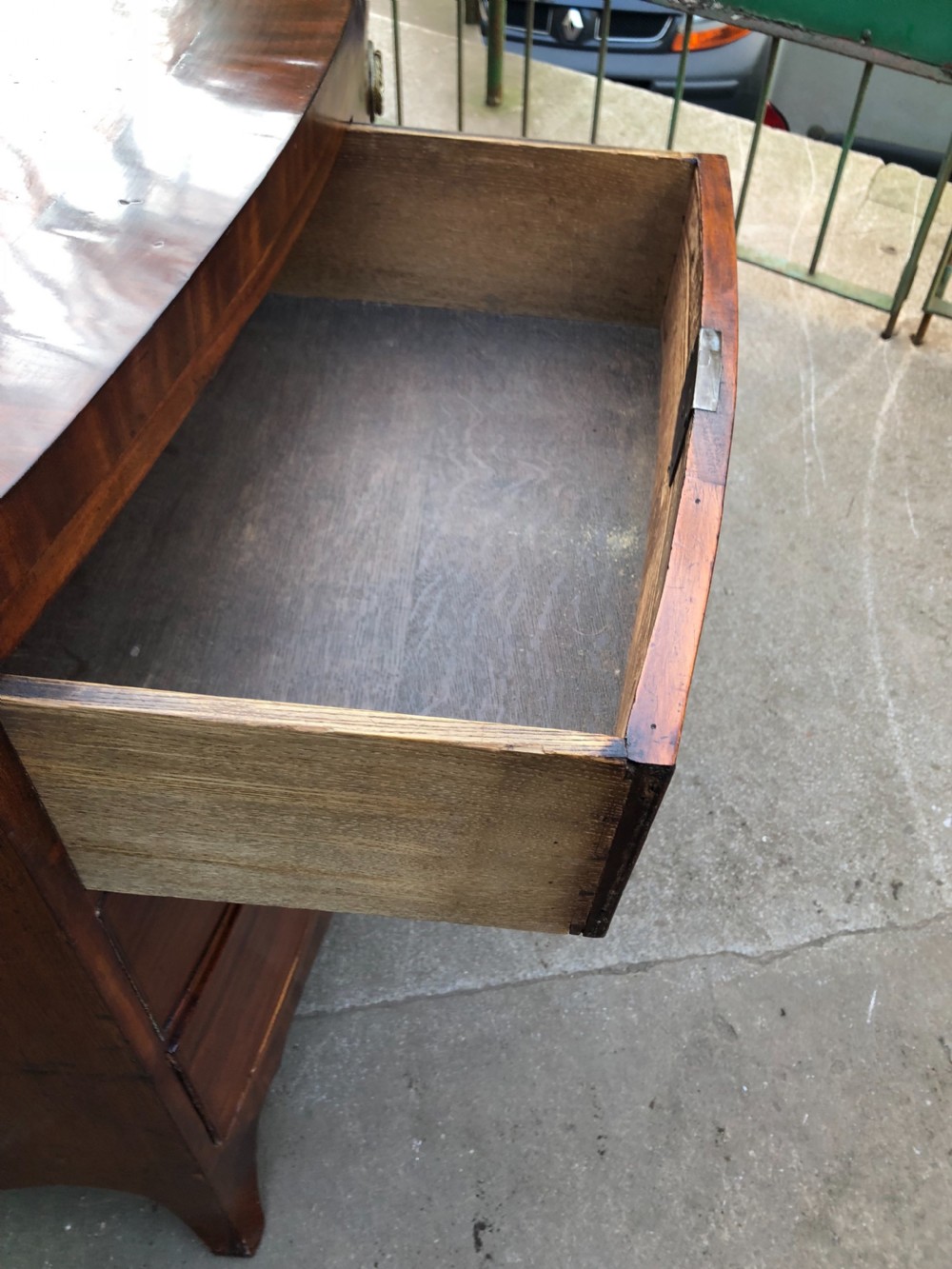 Georgian bow fronted chest of drawers  View X
