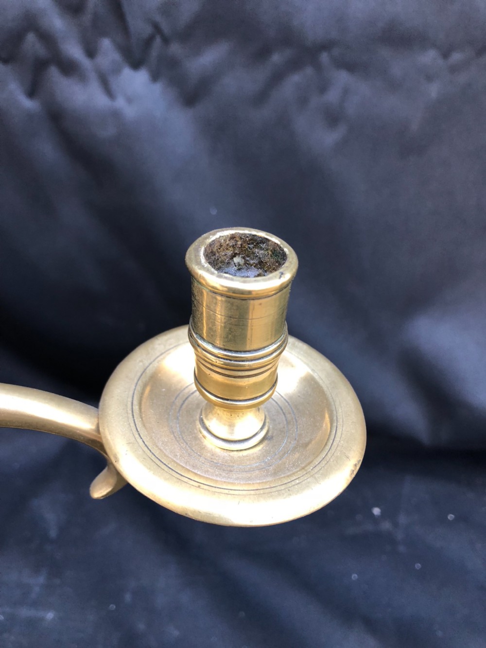 C18th church brass candelabra View V