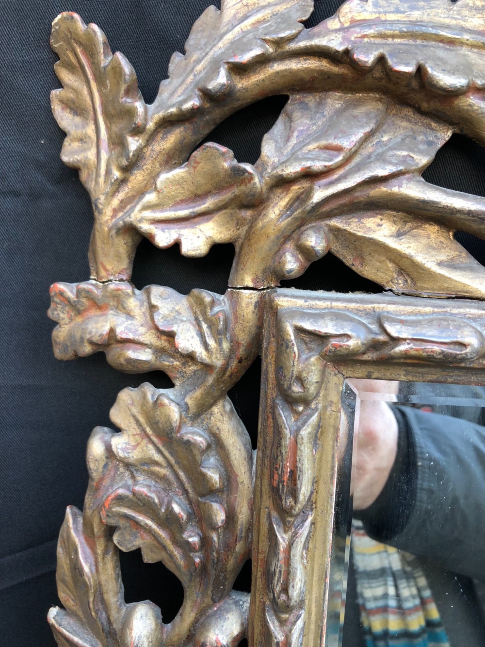 C18th Italian silver leafed mirror frame  View III