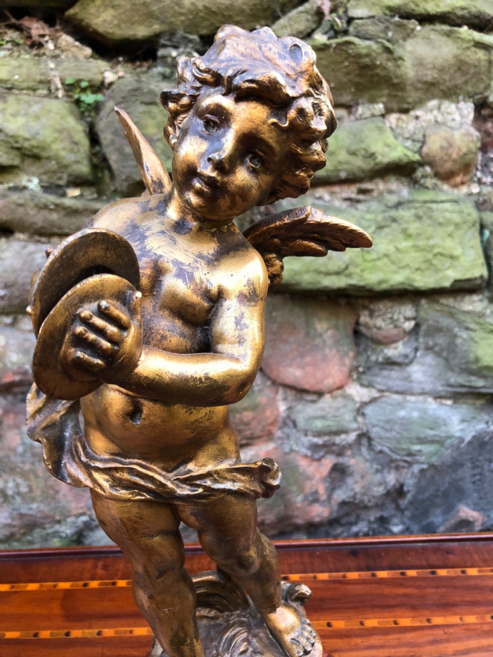 Pair of cherubs playing cymbals and a drum after A Moreau  View II