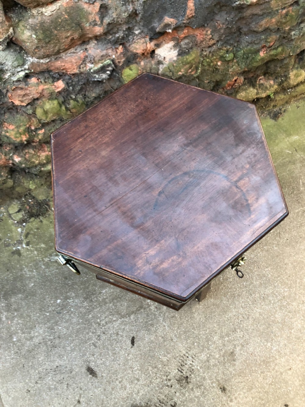 A Georgian Mahogany brass bound wine cooler. View IV