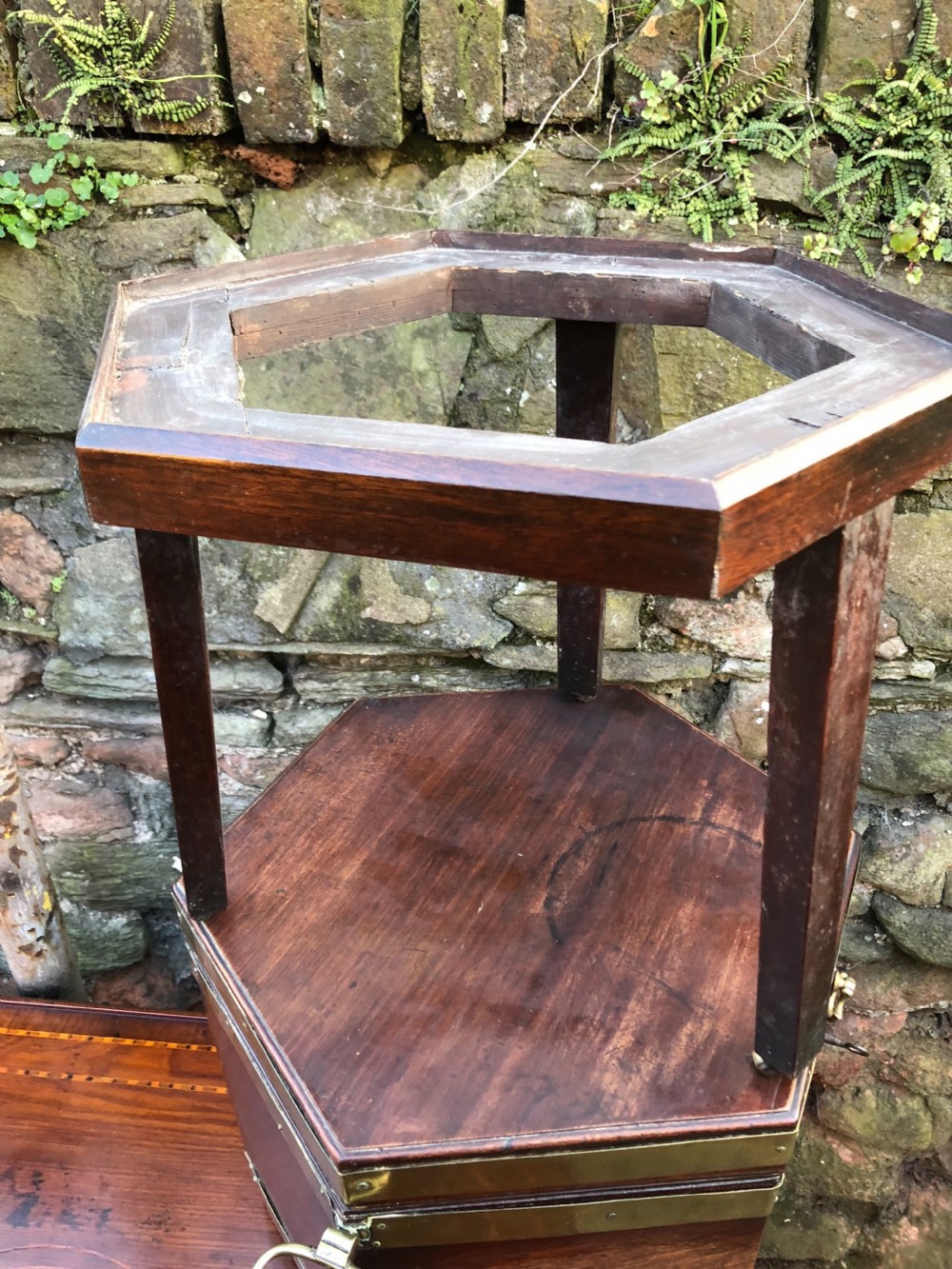 A Georgian Mahogany brass bound wine cooler. View VIII