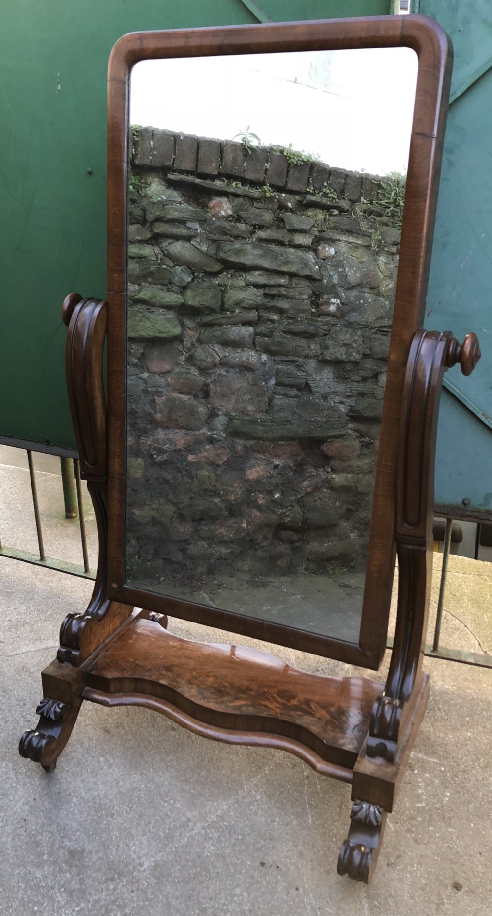 C19th Mahogany cheval  mirror 