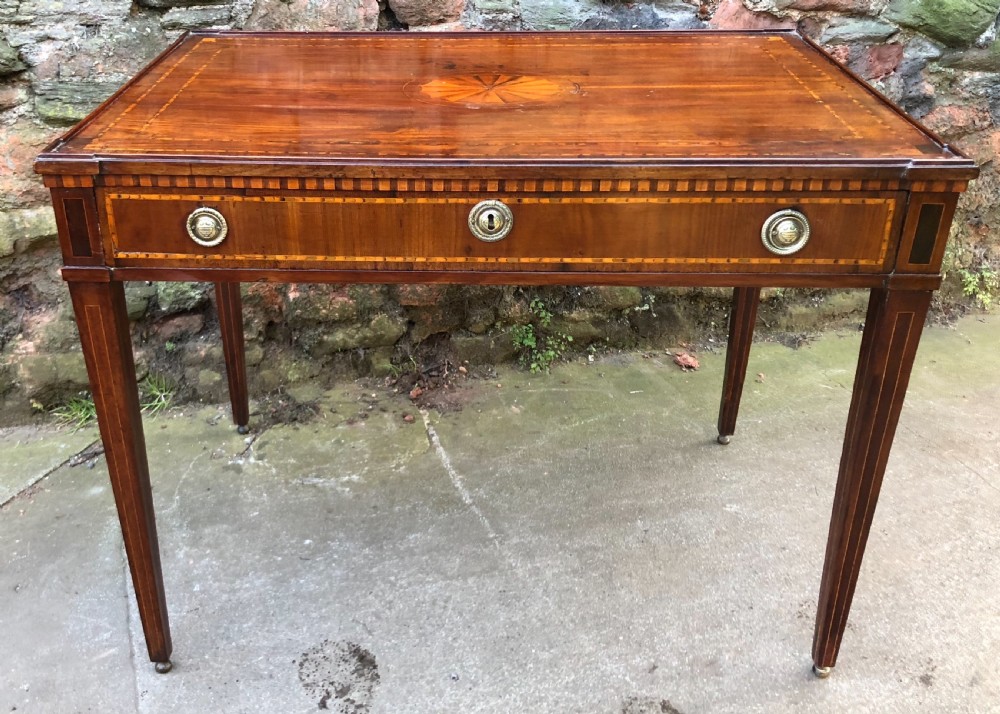 An C18th Italian Mahogany and inlaid writing table 