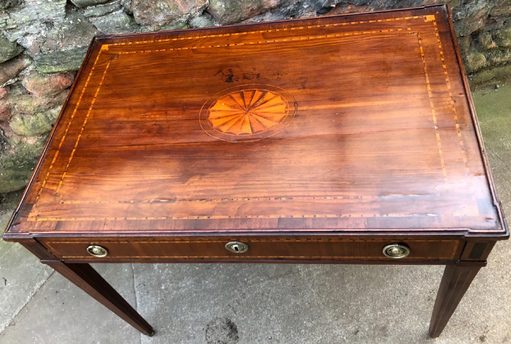 An C18th Italian Mahogany and inlaid writing table  View VI
