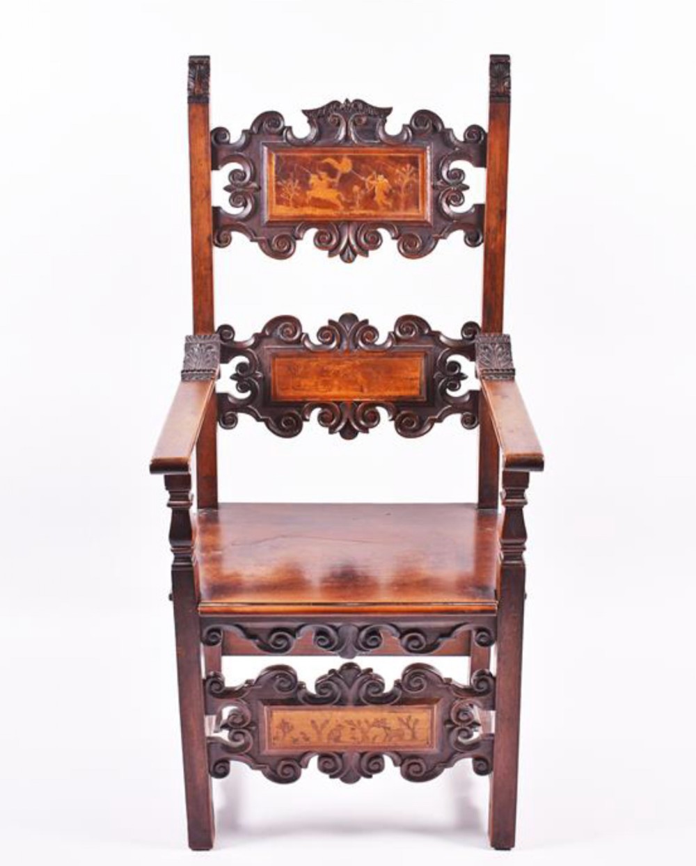 C17th  Inlaid Italian armchair
