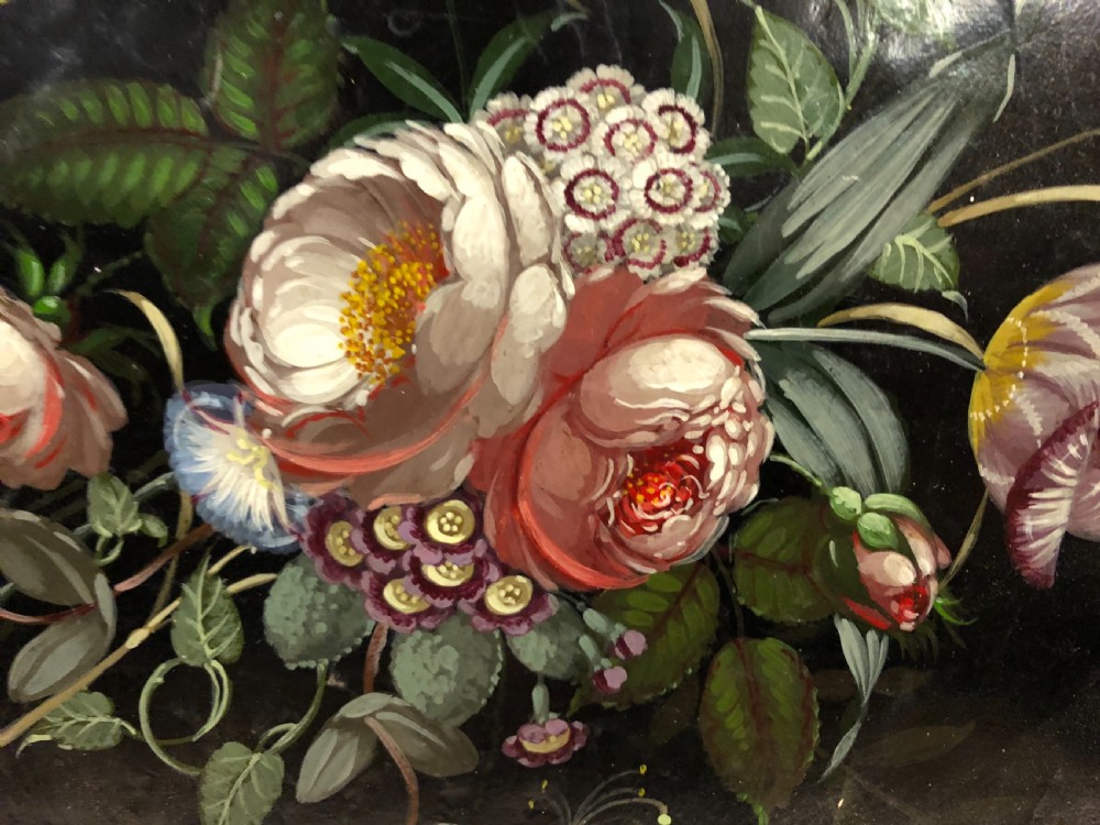 C19th painted lacquer tray  View II