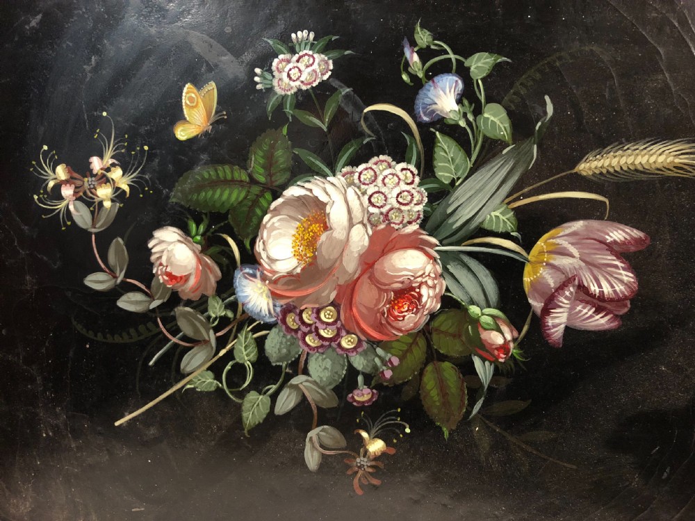 C19th painted lacquer tray  View VIII