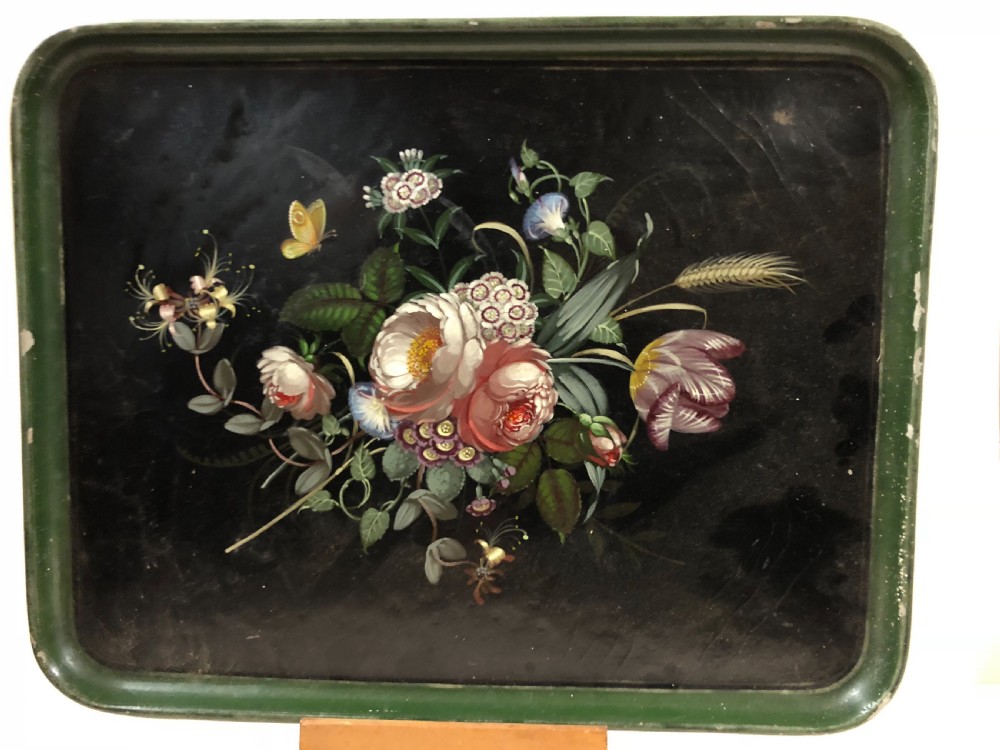 C19th painted lacquer tray  View IX