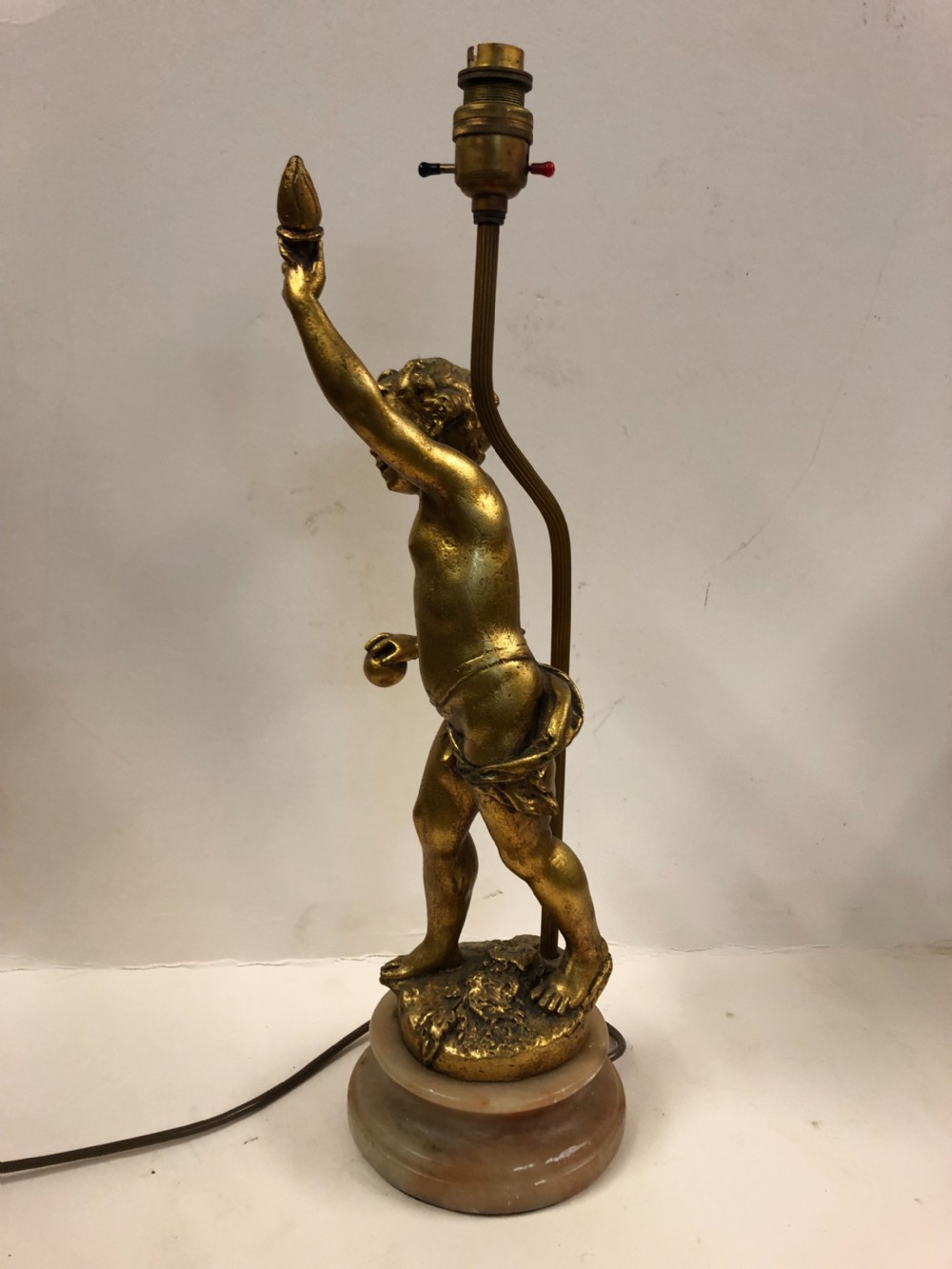 Early C20th cherub lamp View III